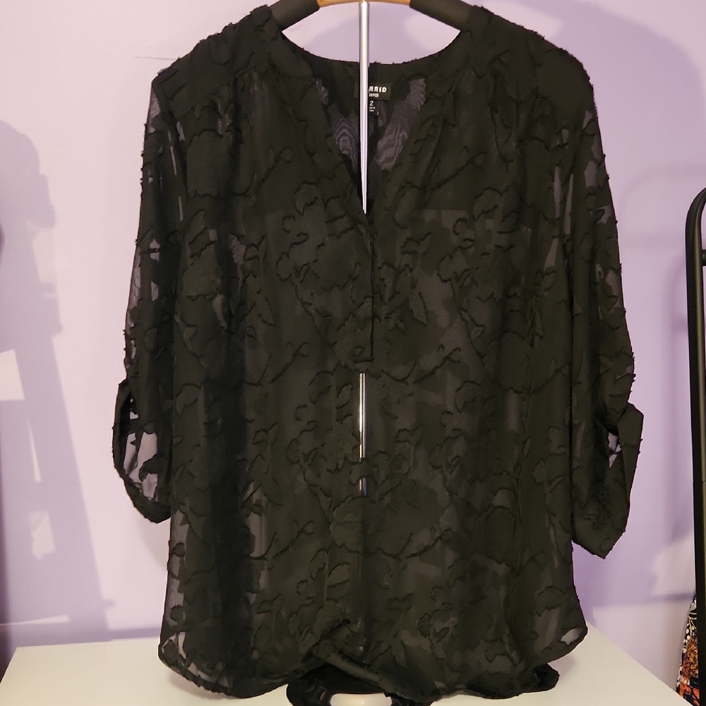 Torrid Black Floral Harper Blouse